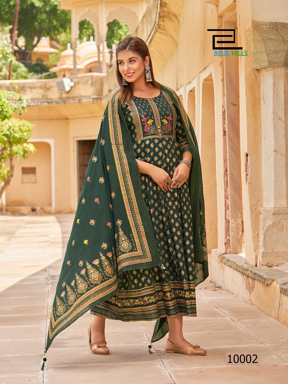  Manika mage hithe 10 Fancy Printed Festive Wear Rayon Long Anarkali Kurti Collection
